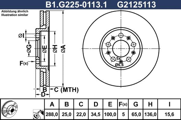 Galfer B1.G225-0113.1 - Brake Disc autospares.lv