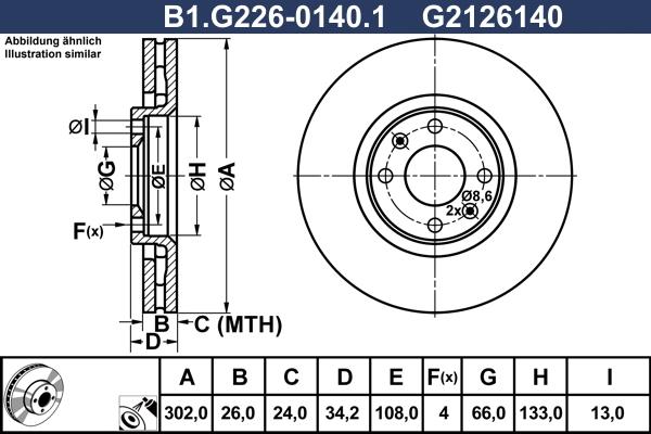 Galfer B1.G226-0140.1 - Brake Disc autospares.lv