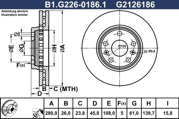 Galfer B1.G226-0186.1 - Brake Disc autospares.lv