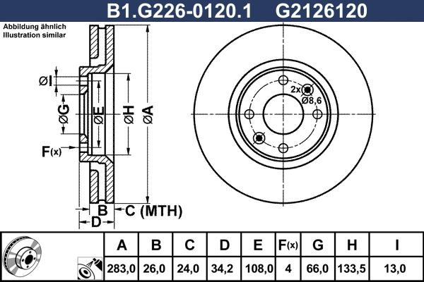 Galfer B1.G226-0120.1 - Brake Disc autospares.lv