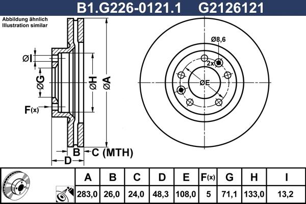 Galfer B1.G226-0121.1 - Brake Disc autospares.lv