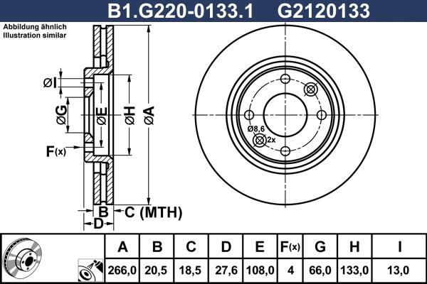 Galfer B1.G220-0133.1 - Brake Disc autospares.lv