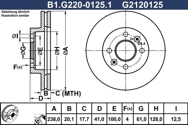 Galfer B1.G220-0125.1 - Brake Disc autospares.lv