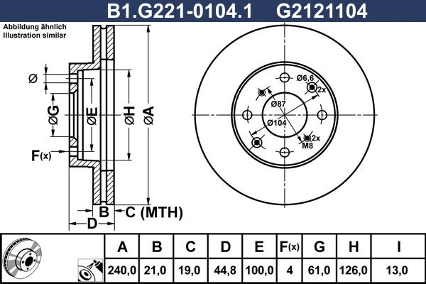 Galfer B1.G221-0104.1 - Brake Disc autospares.lv
