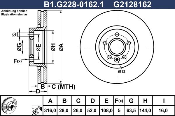 Galfer B1.G228-0162.1 - Brake Disc autospares.lv