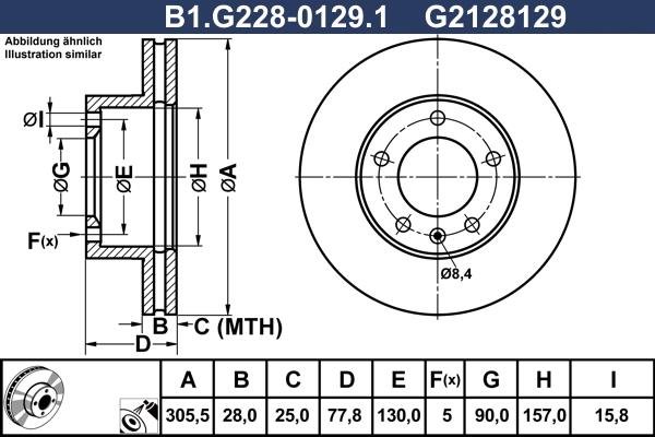 Galfer B1.G228-0129.1 - Brake Disc autospares.lv