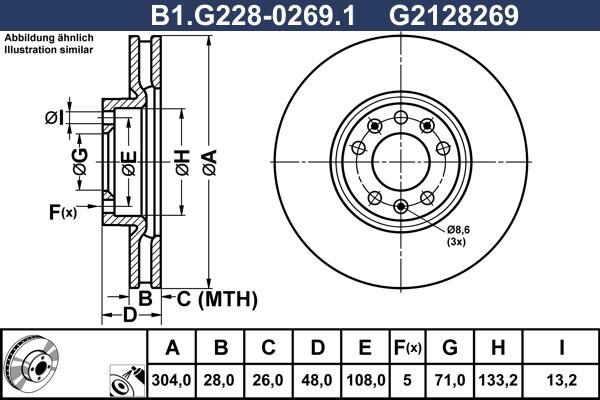 Galfer B1.G228-0269.1 - Brake Disc autospares.lv