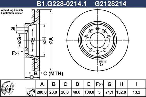 Galfer B1.G228-0214.1 - Brake Disc autospares.lv