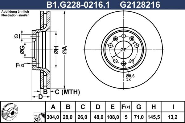 Galfer B1.G228-0216.1 - Brake Disc autospares.lv