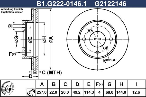 Galfer B1.G222-0146.1 - Brake Disc autospares.lv