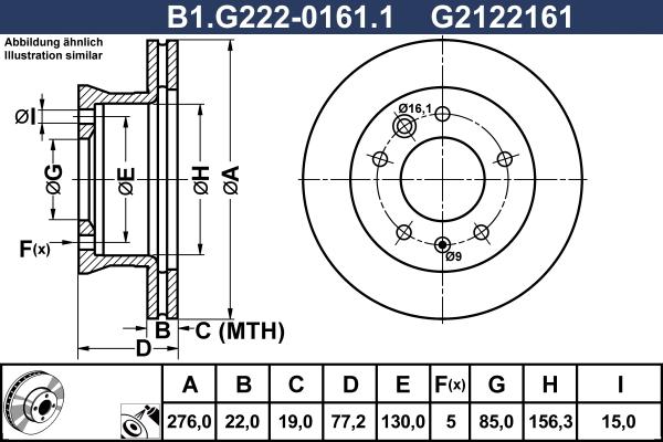 Galfer B1.G222-0161.1 - Brake Disc autospares.lv