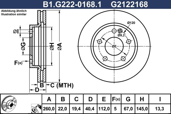 Galfer B1.G222-0168.1 - Brake Disc autospares.lv