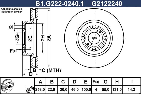 Galfer B1.G222-0240.1 - Brake Disc autospares.lv