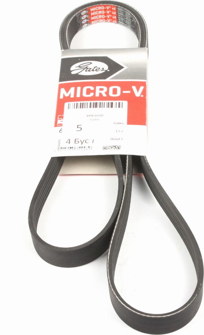 Gates 6PK1650 - V-Ribbed Belt autospares.lv