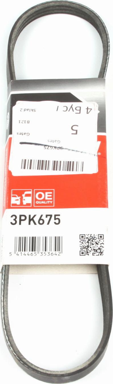 Gates 3PK675 - V-Ribbed Belt autospares.lv