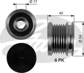 Gates OAP7099 - Pulley, alternator, freewheel clutch autospares.lv