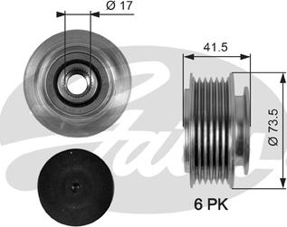 Gates OAP7066 - Pulley, alternator, freewheel clutch autospares.lv