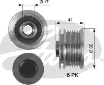 Gates OAP7147 - Pulley, alternator, freewheel clutch autospares.lv