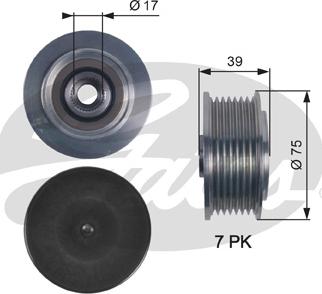 Gates OAP7119 - Pulley, alternator, freewheel clutch autospares.lv