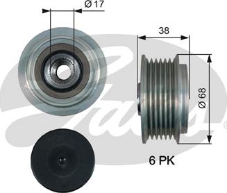 Gates OAP7185 - Pulley, alternator, freewheel clutch autospares.lv