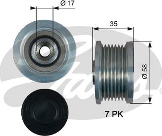 Gates OAP7183 - Pulley, alternator, freewheel clutch autospares.lv