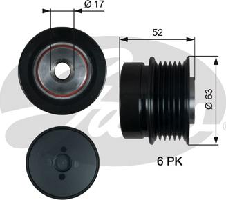 Gates OAP7187 - Pulley, alternator, freewheel clutch autospares.lv