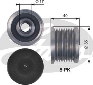 Gates OAP7137 - Pulley, alternator, freewheel clutch autospares.lv