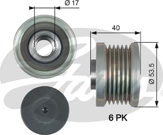 Gates OAP7179 - Pulley, alternator, freewheel clutch autospares.lv