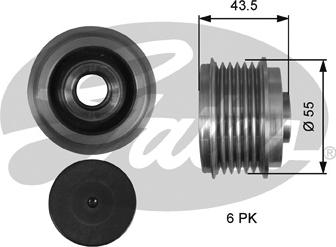 Gates OAP7219 - Pulley, alternator, freewheel clutch autospares.lv