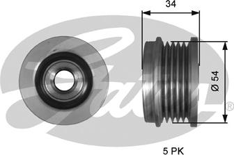 Gates OAP7220 - Pulley, alternator, freewheel clutch autospares.lv