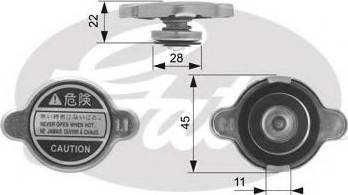 Gates RC128 - Sealing Cap, radiator autospares.lv