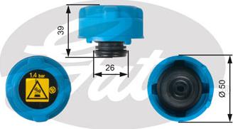 Gates RC216 - Sealing Cap, coolant tank autospares.lv