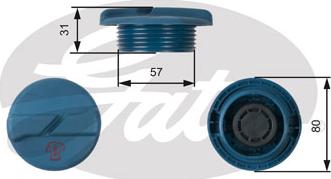 Gates RC234 - Sealing Cap, coolant tank autospares.lv