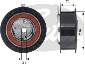 Gates T43052 - Tensioner Pulley, timing belt autospares.lv