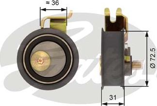 Gates T43016 - Tensioner Pulley, timing belt autospares.lv