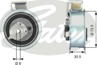 Gates T43018 - Tensioner Pulley, timing belt autospares.lv