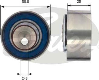 Gates T43156 - Tensioner Pulley, timing belt autospares.lv