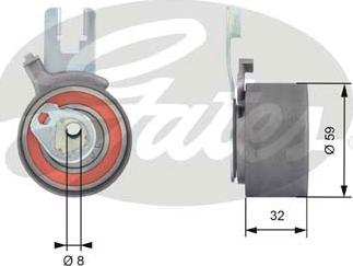 Gates T43165 - Tensioner Pulley, timing belt autospares.lv