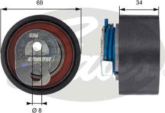 Gates T43163 - Tensioner Pulley, timing belt autospares.lv