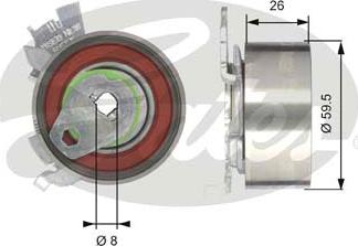 Gates T43106 - Tensioner Pulley, timing belt autospares.lv