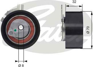 Gates T43117 - Tensioner Pulley, timing belt autospares.lv