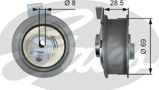 Gates T43242 - Tensioner Pulley, timing belt autospares.lv