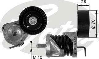 Gates T39085 - Belt Tensioner, v-ribbed belt autospares.lv