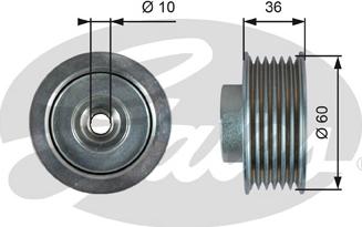 Gates T36753 - Pulley, v-ribbed belt autospares.lv