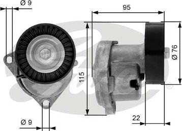 Gates T38448 - Belt Tensioner, v-ribbed belt autospares.lv