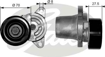 Gates T38454 - Belt Tensioner, v-ribbed belt autospares.lv