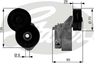 Gates T38430 - Belt Tensioner, v-ribbed belt autospares.lv