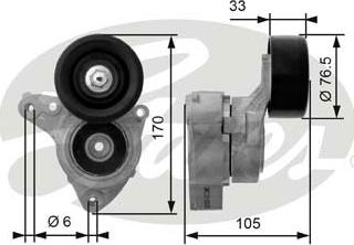 Gates T38421 - Belt Tensioner, v-ribbed belt autospares.lv