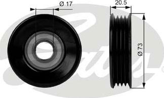 Gates T38030 - Pulley, v-ribbed belt autospares.lv