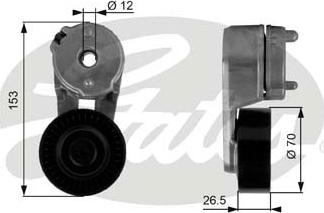 Gates T38163 - Belt Tensioner, v-ribbed belt autospares.lv